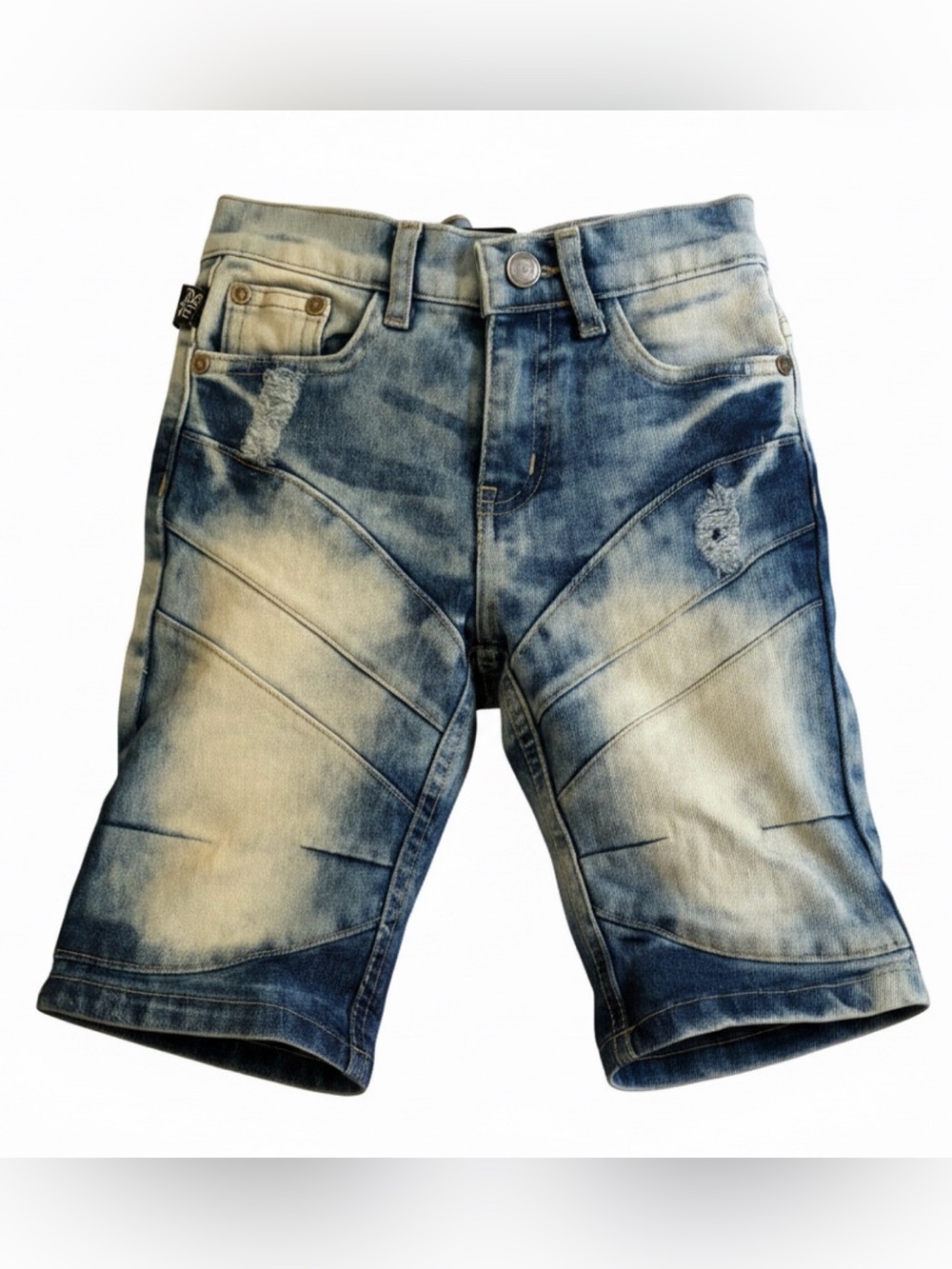 Akademiks Boys Blue Washed Denim Shorts